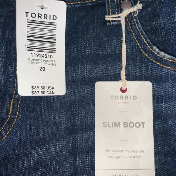 Torrid Slim Boot Jeans, size 20 short, NWT - Picture 2 of 4